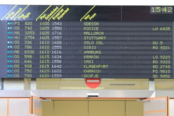 Anzeigetafel am Flughafen