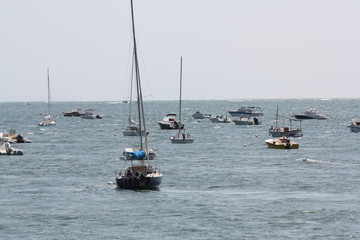 Naklejka premium bateaux au mouilage