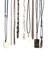 necklaces isolated on white background