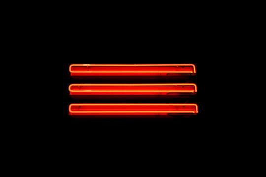 Three strips of neon