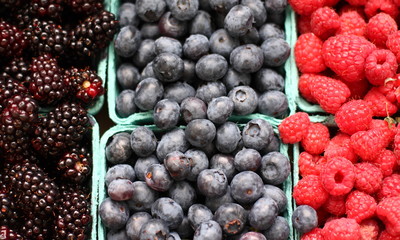 Blackberries, Blueberries and Raspberries