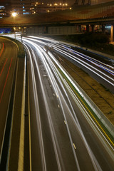 Traffic through downtown in Hong Kong