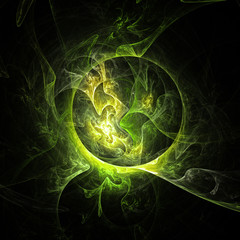 Fototapeta premium chaos fire ring, green, background, wallpaper