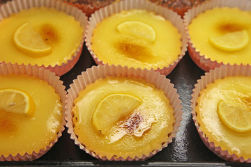 Lemon tarts at a dessert shop