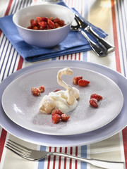 petit cygne à la mousse de yaourth