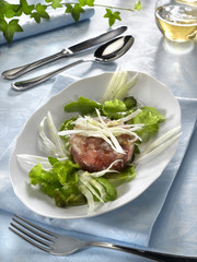 tartare de thon, daurade et fenouil
