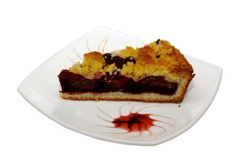 Freshly baked plum cake