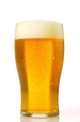 glass with fresh beer