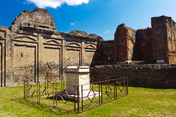 historical ruined building in Pompei, Italy