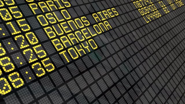 International Airport Departures Board
