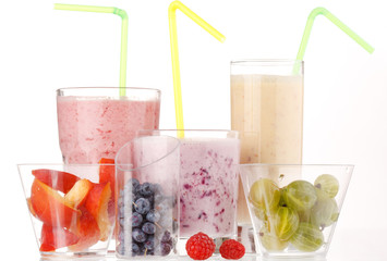 berry smoothies isolated on white background