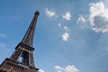 Eiffel tower. Blue sky