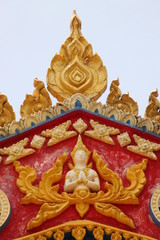 art on gable, Wat Kok Klang, Borabue, Mahasarakam