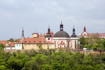 Fototapeta na wymiar church of the virgin Mary and Charlemagne in Karlov - Prague