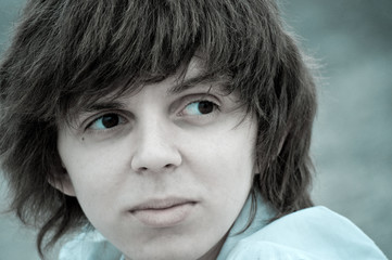 teenager with shaggy hair