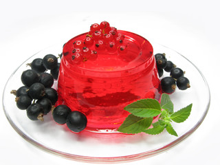 fruit jelly dessert with red currant