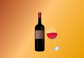 wine glass and bottle
