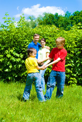 Fototapeta premium happy family of four