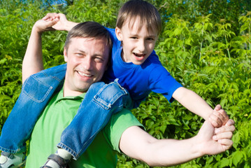 Fototapeta na wymiar father with his son