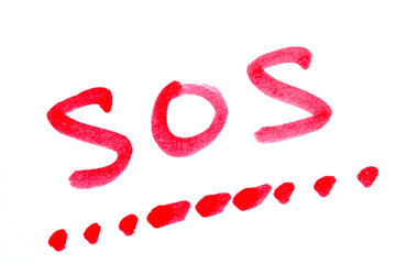 Write SOS with its morse code concepts of help