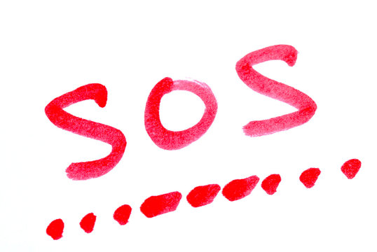 Write SOS With Its Morse Code Concepts Of Help