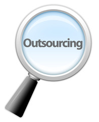 Magnifying Glass Icon "Outsourcing"