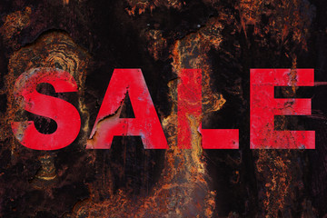 SALE Schriftzug auf Rost