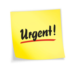 Yellow sticky note "urgent"
