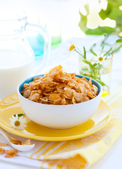corn flakes and milk
