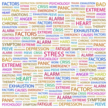 STRESS. Wordcloud illustration.
