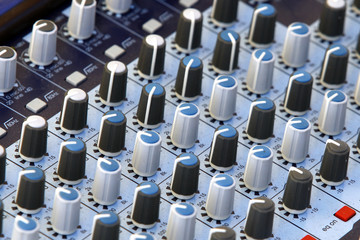 music mixer control button perspective