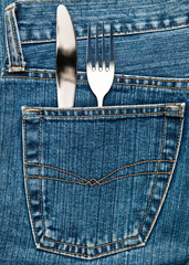 Flatware in a pocket