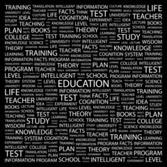 EDUCATION. Wordcloud illustration.