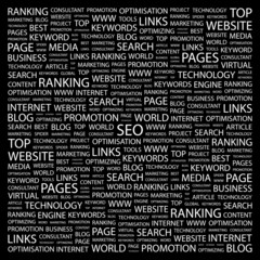 SEO. Illustration with different association terms.