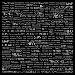 GPS. Wordcloud vector illustration.