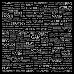 GAME. Wordcloud illustration.