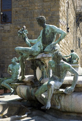 Firenze, Fontana del Nettuno- gruppo bronzeo-