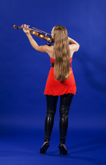 Young woman playing violin