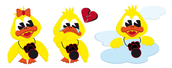 girl broken heart and cloud ducks