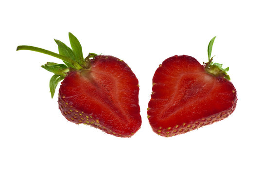 Erdbeere zweigeteilt