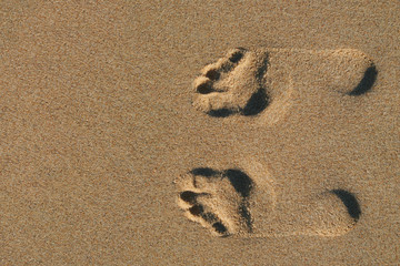footprints in sand beach