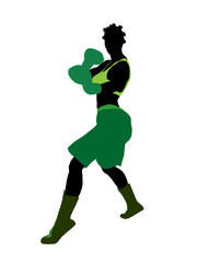 African American Female Boxer Illustration Silhouette