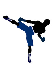 Fototapeta na wymiar African American Male Boxer Illustration Silhouette