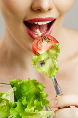 eating healthy food