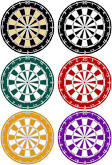 Set of Dartboards in Various Colors