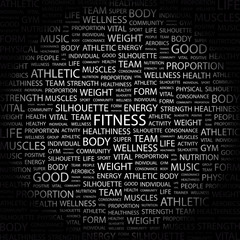 FITNESS. Illustration with different association terms.
