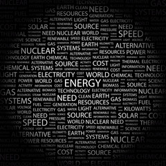 ENERGY. Wordcloud vector illustration.