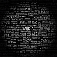 MEDIA. Illustration with different association terms.