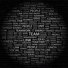 TEAM. Illustration with different association terms.