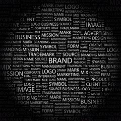 BRAND. Illustration with different association terms.